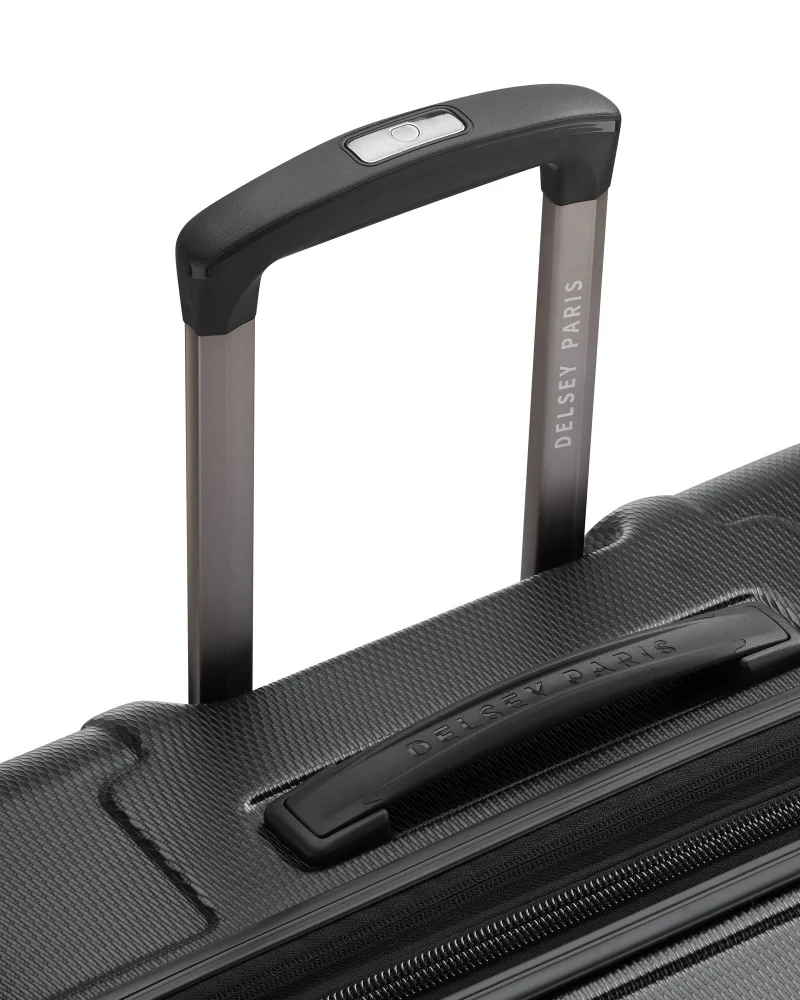 DELSEY Paris  Delsey Flanerie SE 82cm Check In trolley, black, 4 spinner wheels, polycarbonate hard shell, expandable, TSA lock, dual handle, spacious interior, 5-year warranty  | Best Price UAE